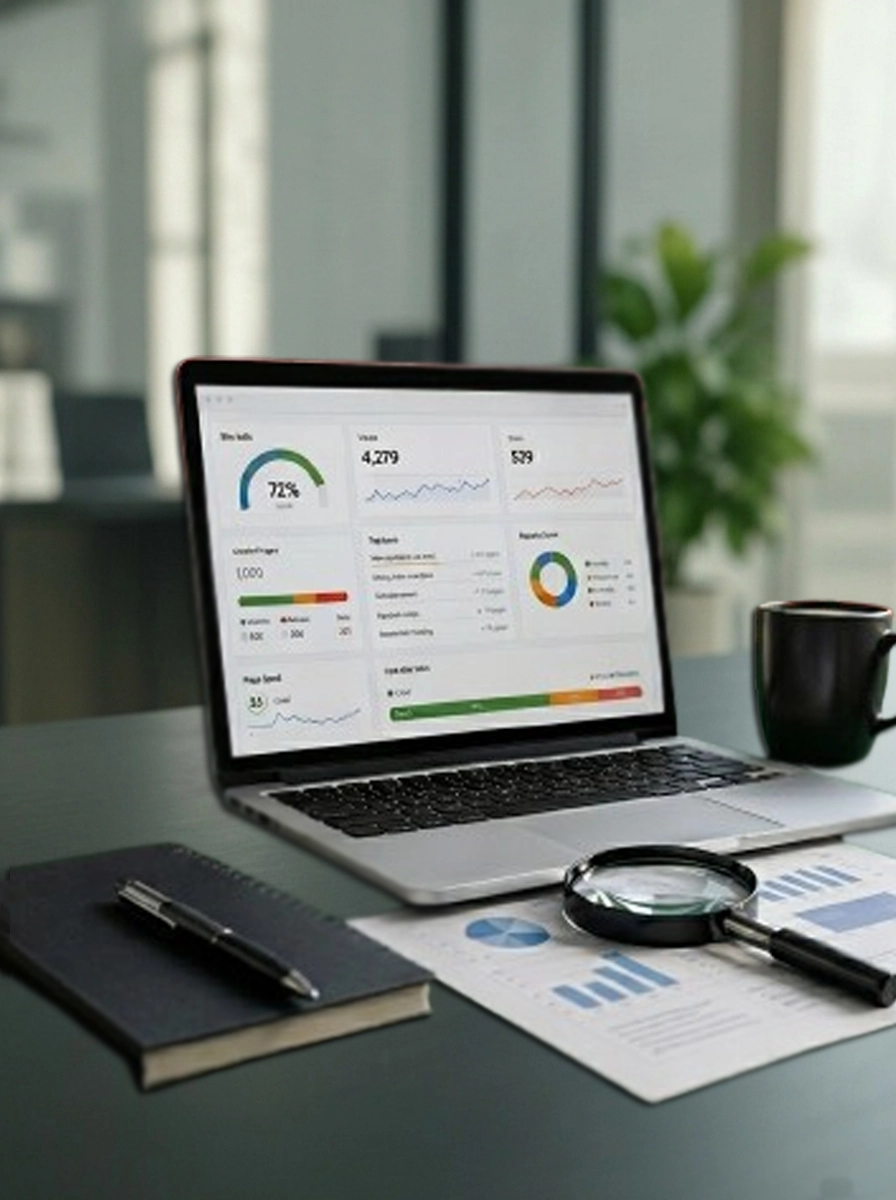 Laptop showing SEO optimized website